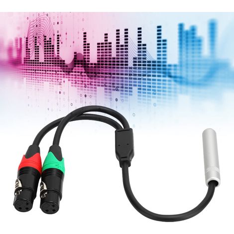 Câble Audio Jack 6.35 Femelle vers Double XLR Femelle, 0.3 Mètre, Double Blindage, Cuivre Pur (1/5)