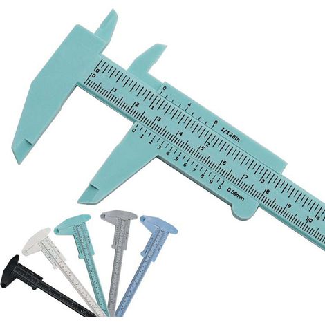 Pied à coulisse de 150 mm (lot de 5), outil de mesure précis, pour bricolage et travaux domestiques (blanc). (1/5)
