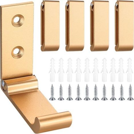 Juego de 5 ganchos de pared plegables, ganchos plegables 90° para ropa, toallas, llaves, bolsos, etc., color oro rosa.
