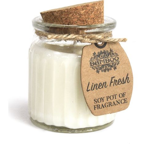 Pot de bougies parfumées en lin frais au soja- Vendu par 1 (1/4)