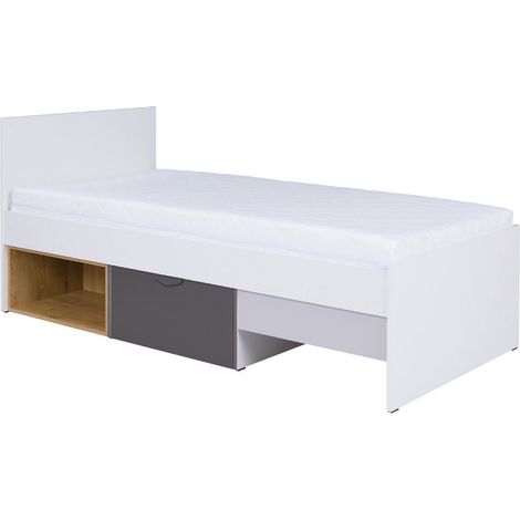 Cama Domvera 114 , Individuales, 90x200, Aglomerado laminado, Somieres, 95x204x96cm