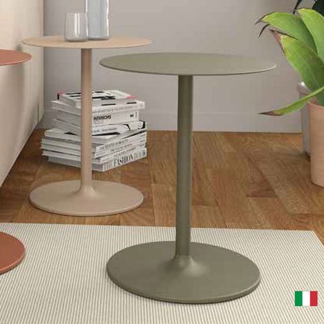 Tavolino Caffe Rotondo L 40x50 h Made in Italy - Stilo  Grigio verde (1/5)
