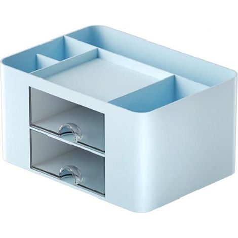 Rangement Bureau,Organisateur de Bureau en Plastique,Porte Stylo Bureau Multifonctionnel,Organisateur de Maquillag,rose (1/4)