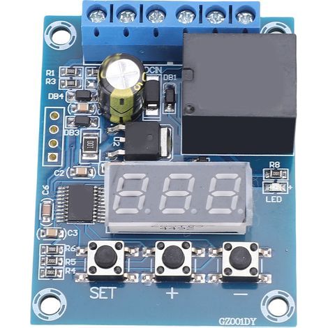 Module de relais de détection de tension DC 12V, plage de surveillance de 0 à 99.9V avec affichage LED, limite inférieure supérieure pour l'automatisation industrielle (1/5)