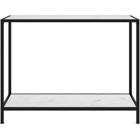 Maison Exclusive - Tavolo Consolle Bianco 100x35x75 cm in Vetro Temperato (1/5)