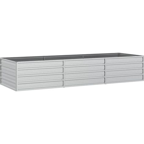 Arriate de acero galvanizado plateado 240x80x45 cm vidaXL