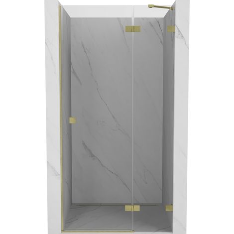Mexen Lunar Duschschwingtür rechts 85 cm, transparent, gebürstetes Gold - 834-085-000-55-00-P (1/5)