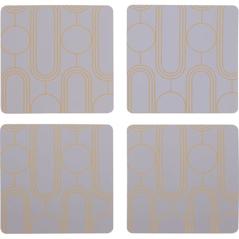 Premier Housewares Placemats And Coaster Square Sets 4 Purple Patterned Table Mats And Coasters Set Contemporary Coasters Durable Textured Coasters w11 x d11 x h1cm (1/4)
