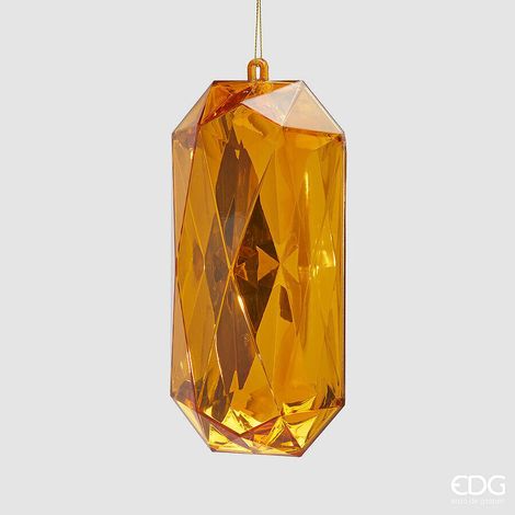 EDG Enzo De Gasperi Decoro Diamante Rettangolare di Natale da Appendere H 19,5 Cm L 9,5 Cm L 7 Cm Pp Gold