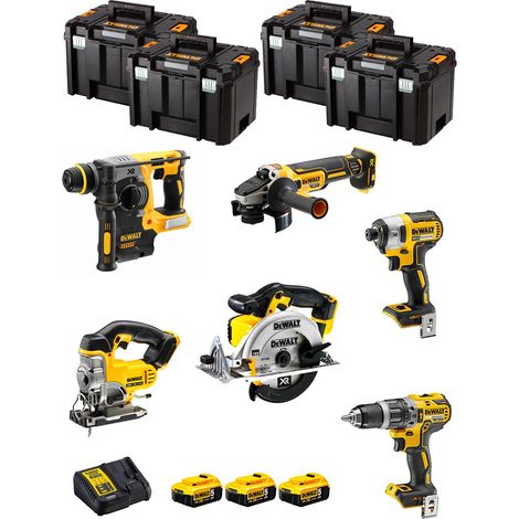 DeWALT Kit DWK600T (DCD796 + DCH273 + DCG405 + DCF887 + DCS331 + DCS391 + 3 x 5,0 Ah + DCB115 + 4 x TSTAK VI) (1/5)