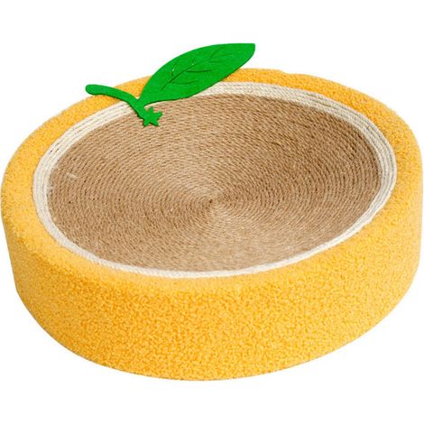 Griffoir rond orange en sisal et chanvre résistant et anti-usure, peu encombrant, pour chat, idéal pour les familles et les magasins d'intérieur. (1/5)