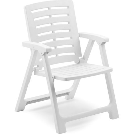 Dmora - Sedia da esterno 0, Seduta da giardino pieghevole, Poltrona outdoor, 100 % Made in Italy, Cm 55x54h82, Bianco (1/3)