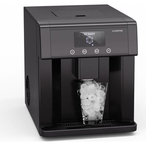 Klarstein Eiswürfelmaschine Edelstahl-Eiswürfelbereiter, 3 Eiswürfelgrößen, 15 kg/24 h, Touch-Display, 3-Liter-Wassertank, Eiswürfelspender, Ice Maker, Schwarz (1/5)