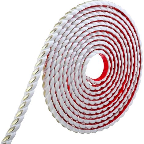 Embellecedor de pared autoadhesivo, moldura flexible 3d, moldura de corona, para gabinete, marco de espejo, techo, armario, borde de pared, decoración del hogar, 3M, blanco y dorado MINKUROW (1/5)