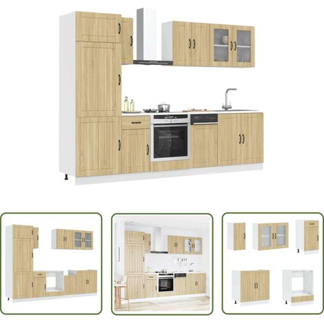 vidaXL 8-tlg. Küchenschrank-Set Kalmar Sonoma-Eiche Holzwerkstoff (1/5)