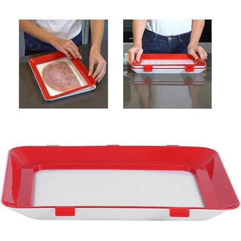 Plateau de conservation des aliments réutilisable, boîte de rangement empilable sous vide, outils de cuisine (1/5)