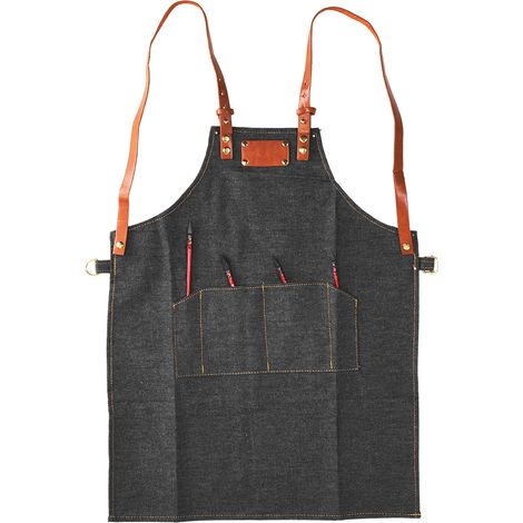 Tablier de peinture enfant en coton denim, protection imperméable pour atelier d'art, tablier dessin avec poche, lavable, taille unique, idéal école et loisirs créatifs (1/5)