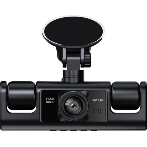 Caméra embarquée panoramique 360° 4 canaux, caméra de nuit HD 1080p pour voitures et SUV, enregistreur DVR grand angle ABS avec installation, noir (1/5)