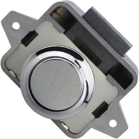 Bouton de Porte - Serrure à Bouton-Poussoir 26 mm - Pour Armoire de Caravane et Camping-Car - Chrome - Lot de 5 (1/4)