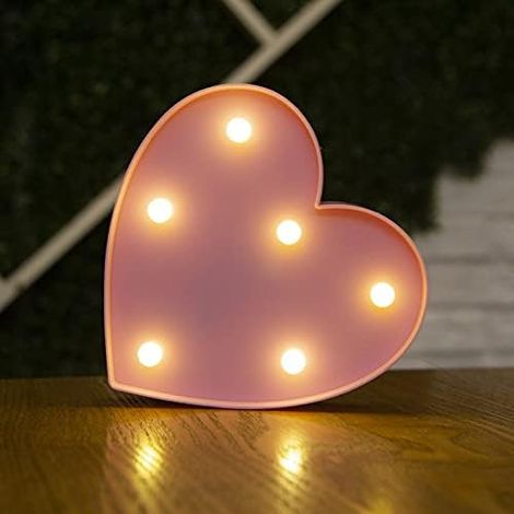Lettre Allume la Forme de Symbole de LED,Lampes de Table de chapiteau en Plastique d'alphabet,fête de Mariage d'anniversaire Tous Les Jours à la Maison tenture Murale décor en Forme de Coeur (1/5)