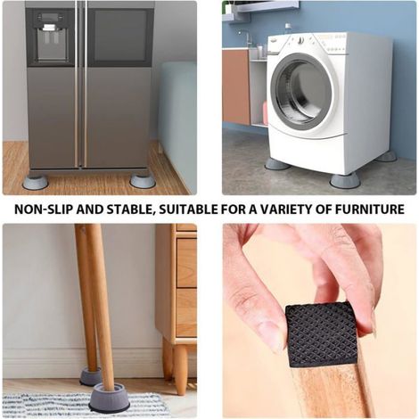 Tapis Antichoc - Caoutchouc Antidérapant - Pour Machine À Laver Sèche-Linge Réfrigérateur - Lot De 6 (1/5)
