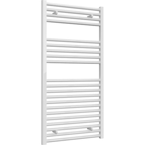 Reina Diva White Electric Towel Rail 1200mm High x 600mm Wide (+ Chrome Thermostatic Touch Element) (1/5)