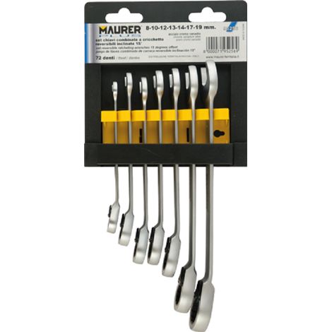 CHIAVI A CRICCHETTO 7PZ - Maurer - con pulsante per reversibilitÃ  - 72 Denti
