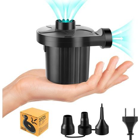 Electric Air Pump, 240V/50W, Inflator and Deflator, Mini Electric Air Pump with 3 Nozzles, for Inflatable Mattresses, Inflatable Swimming Pools and Floats. (1/5)