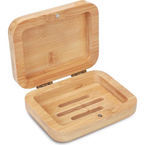 Boîte de Rangement en Bambou Naturel Pour Accessoires de Maison - Porte-Savon Fait à la Main Pour Salle de Bain (1/5)
