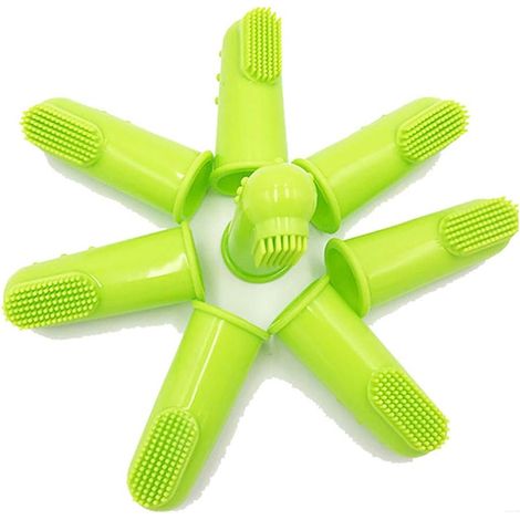 Brosses à Dents pour Chiens Brosse à Dents avec Doigts en Silicone pour Dents pour Animaux de Compagnie dentaires et dentaires, Vert 4pcs créatif et utile Deft and Attractive (1/5)