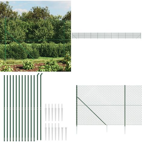 Clôture à mailles losangées avec piquet d'ancrage vert 1,8x25 m - Clôture - Clôture Grillagée - Clôture Cyclique - Clôture Jardin - Clôture Verte - Home & Living (1/5)