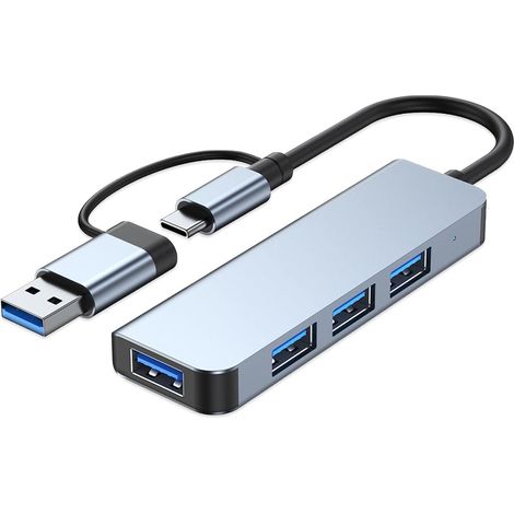 USB 3.0 Hub mit 4 Anschlüssen, USB-C auf USB 3.0 Hub für MacBook, Mac P (1/5)