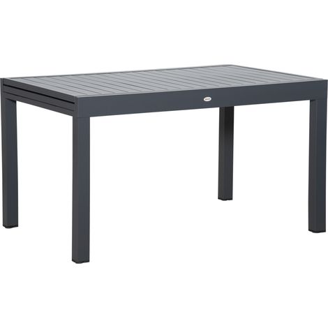 Tavolo da Giardino Allungabile per 8-10 Persone, in Alluminio, 135-270x90x75cm, Grigio