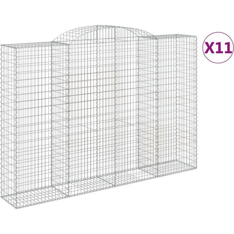 Maison Exclusive - Paniers à gabions arqués 11 pcs 300x50x200/220 cm Fer galvanisé