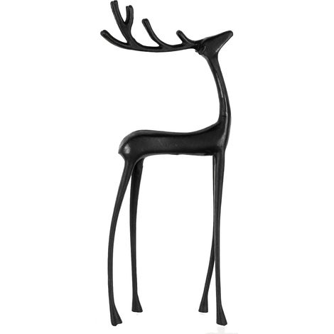 Renard - Statue De Cerf De Noël En Plastique - Décoration De Table Pour Fêtes - Noir - 1 Pièce (1/5)