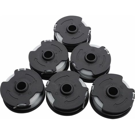 6-pack of replacement trimmer line spools for LIDL Parkside PRTA 20-Li models A1/B2/C3. Trimmer accessory, 8.3 m (27 ft), suitable for PRT 300 A1 and PRT 550 A1/A3. (1/5)