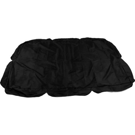 Toile de balancelle d'extérieur, en tissu Oxford imperméable enduit d'argent, protection solaire, noire (1/5)