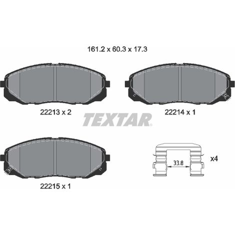Kit de plaquettes de frein, frein à disque Textar 2221301 KIA 58101A9A00