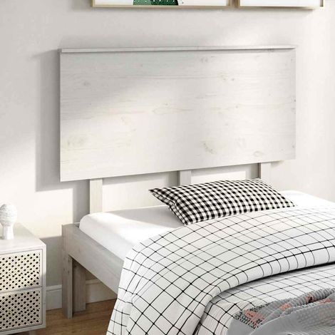 vidaXL Cabecero de cama madera maciza de pino blanco 124x6x82,5 cm (1/5)