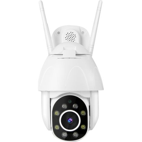 Caméra de surveillance intelligente Tuya 1080p WiFi haute définition avec vision nocturne PIR, étanche et télécommandée (100-240 V). (1/5)