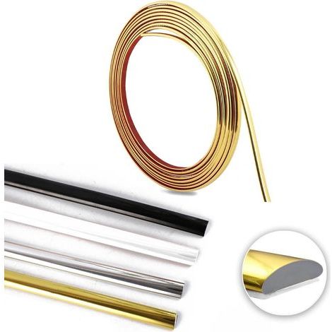 Moulure Adhesive Moulure Plafond Kit Moulure Murale Adhesive Baguette De Finition Corniche Plafond Baguette Angle Mur,Pour Mur,Plafond,Sol,Carrelage (Or 4m8mm) (1/5)