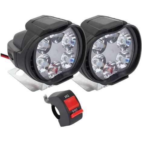 Phares moto LED 1000LM – 6 LED 12V anti-brouillard – Norme IP68 étanche – Supports de montage réglables pour motos et camions (1/5)