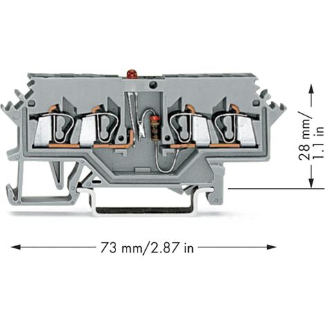WAGO Bauelementklemme 4-Leiter 280-624/281-434 grau LED DC 24V 100 Stk