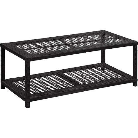 vidaXL Zapatero de ratán sintético negro 80x40x30 cm (1/5)