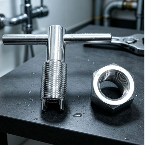 Outil extracteur de cartouche robinet outil de démontage pour salle de bain clé en alliage d’aluminium haute duree lot de 2 pièces outil de retrait pour cartouche de robinetterie finition polie anti‑c (1/5)