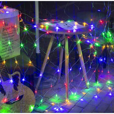 Guirlande Lumineuses Filet,192 LED Filet Lumineux 3M X 2M 8 Modes énergie étanche,Dimmable pour Chambre Noël Mariage Soirée Maison Jardin,Couleur (1/5)