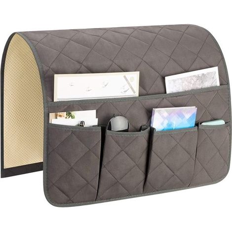 Organisateur de lit et de canapé - Ranger - Sac de rangement - Rangement de lit - Rangement de canapé - Sac de rangement de lit - Sac de rangement de poche de chevet Grijs - Porte-revues - Organisateu (1/5)