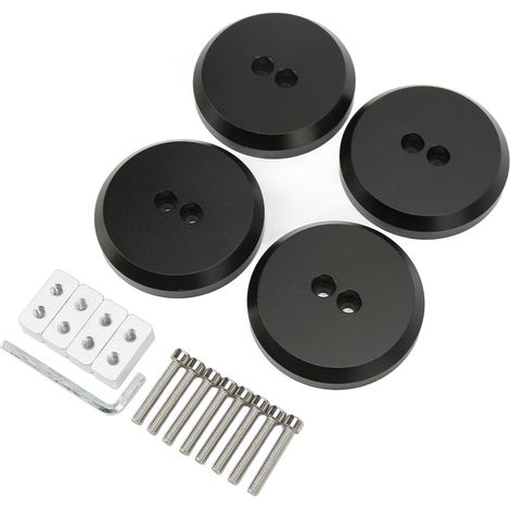 4 adaptateurs de cric en aluminium noir, haute résistance, surface anodisée noire, remplacement pour Corvette C5 C6 C7 C8 (1/5)