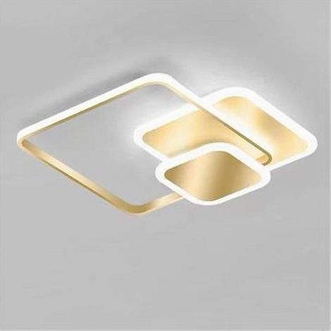 TRADE SHOP - Plafoniera Luce Fredda Led Quadrata 50 W Lampadario A Soffitto Oro Moderno 50088 -