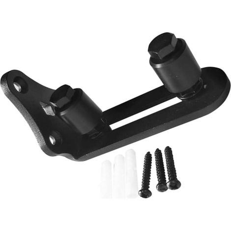 Guide pour porte coulissante acier carbone, noir (1/5)